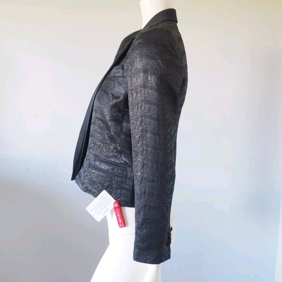 THE KOOPLES Puma Jacquard Blazer Jacket Black/Metallic Puma Print - Picture 6 of 8